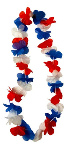 Pack X12 Collares Hawaiano Tricolor Cotillón Fiestas Patrias