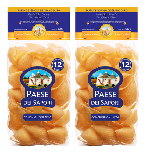 Fideos Conchiglioni N°66 Paese Dei Sapori 500 Gr. Pack X2