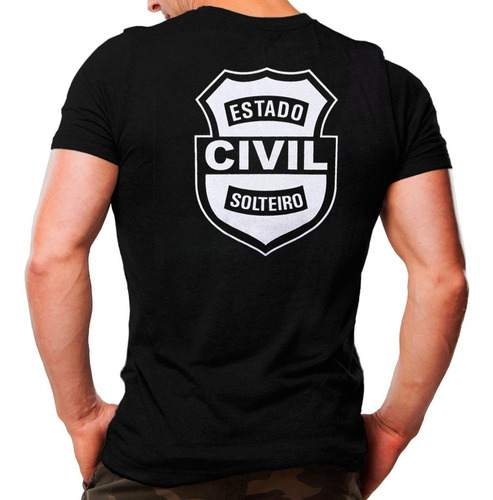 Camiseta Estampada Estado Civil Solteiro | Preta - Atack