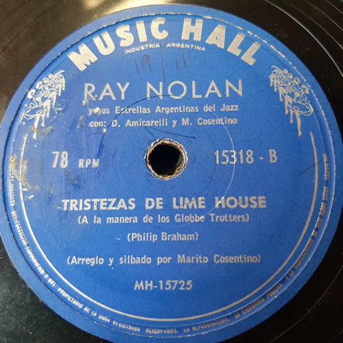 Pasta Ray Nolan Estrellas Argent Jazz Music Hall C193