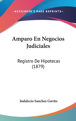 Libro Amparo En Negocios Judiciales: Registro De Hipoteca...