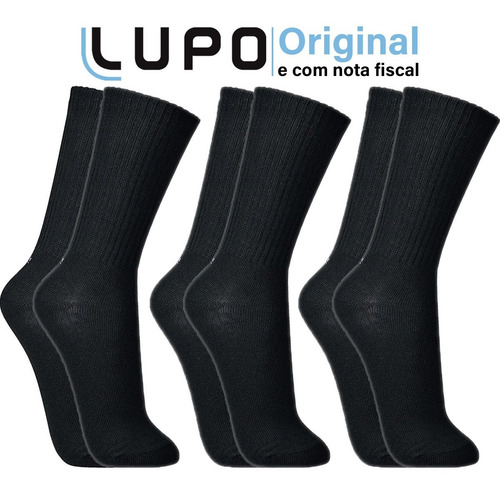 Imagem 3 de 7 de Kit 3 Pares Meias Lupo Cano Longo Masculina Atacado Original