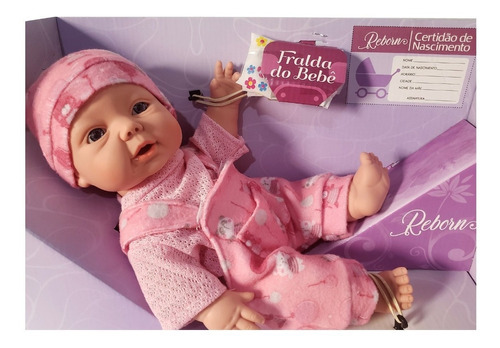 Boneca Bebê Reborn By Milk Menina Rosa Acessório Super Macia
