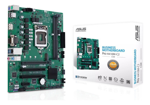 Motherboard Asus Pro H410m-c2/csm 1200 Intel 11va Gen Ddr4 Color Verde Oscuro