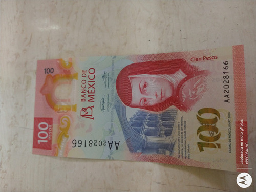 Billete $ 100 Aa20 ,banco De México, 8 De Mayo 2020