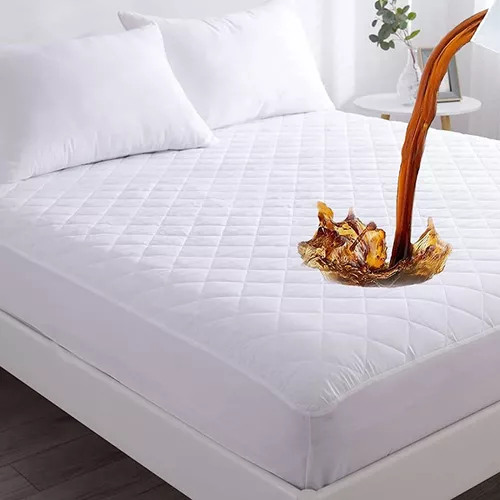 Protector de colchón de algodón para cama individual, pequeña, doble,  queen, súper king, protector de colchón acolchado, sábana bajera suave