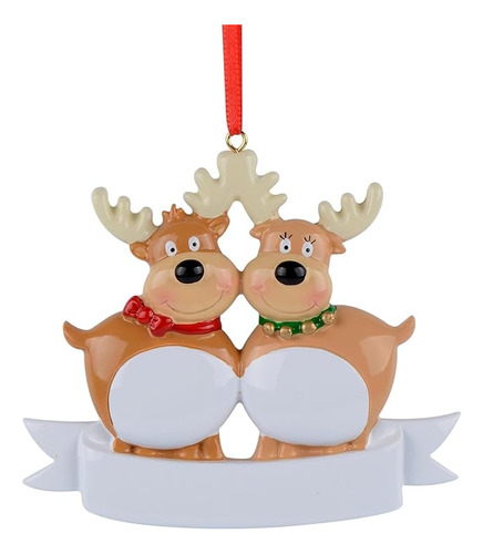 Adorno De Navidad Personalizado Para Parejas De Renos Adorno