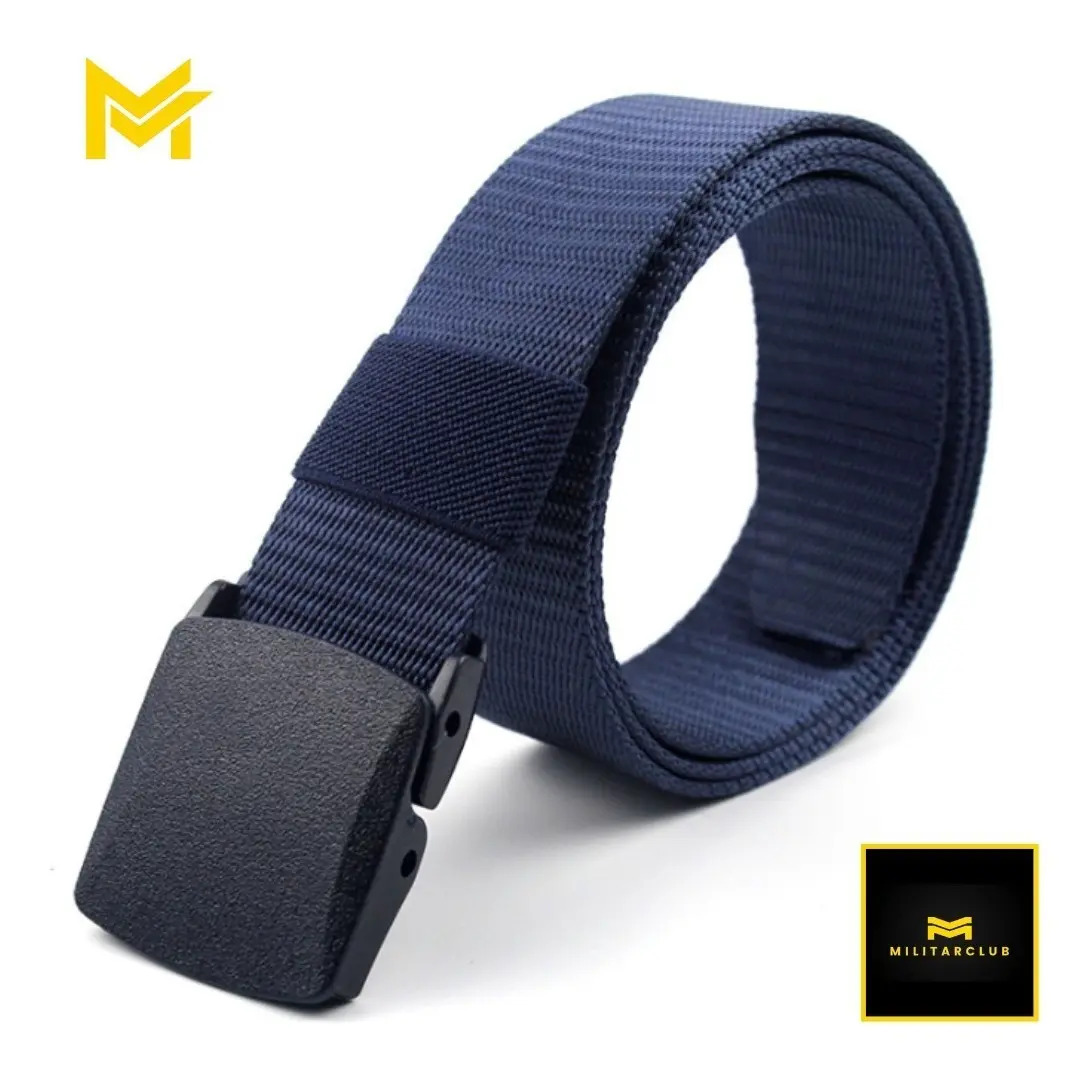Cinto Militar Tático Airsoft Fivela Polímero Engate Rápido Cor Azul-escuro Tamanho 120cm