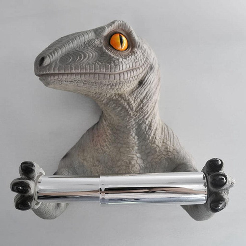 Soporte De Papel Higiénico De Dinosaurio Realista Soporte Color Gris