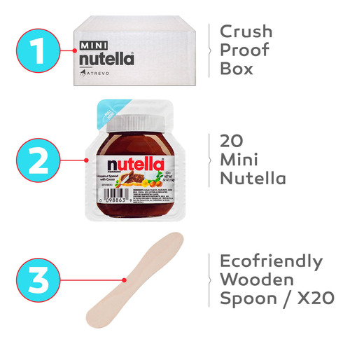 Nutella - Mini Paquete De Aperitivos Para Llevar, 20 Tazas I