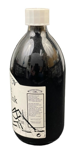 Imagen 4 de 4 de Tinta Winsor And Newton India De 500 Ml. Color Negro