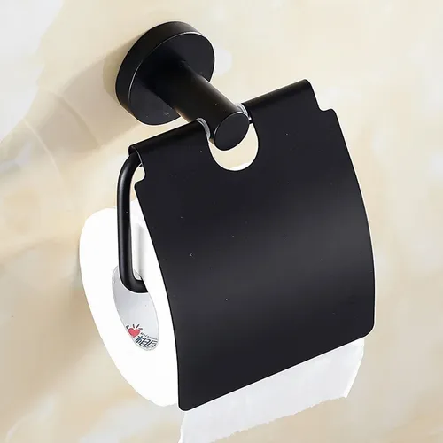 Papelera Para Baño Negro Mate