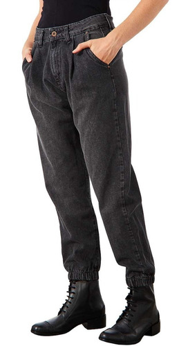 Pantalon Algodon Mujer Wanama Will Elvis Black Tipo Jean Pre