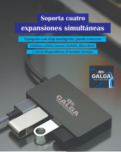 Imagen 5 de 9 de Adaptador Hub Usb 3.0 A 4 Puertos Usb 3.0 4-1 Multiplicador