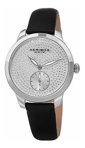 Reloj De Mujer Akribos Glitter Dots - Correa De Cuero Liso D