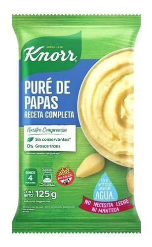 Puré Instantáneo Knorr Papa Receta Completa 125g