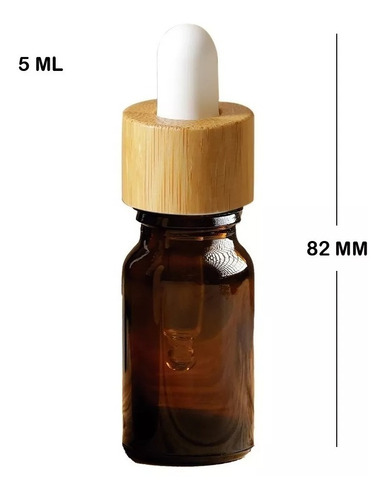 Frascos Gotero Ambar Tapa Bambu 5ml 10 Pz Bamboo