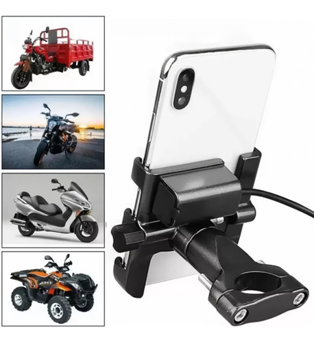 Moto Telefono Soporte Porta Celular 360º Magnetico Usb Negro