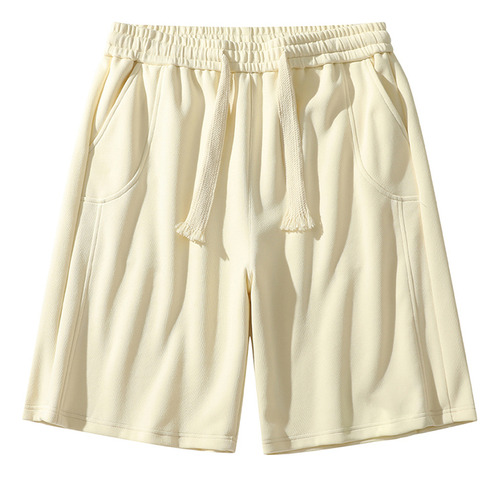 Pantalones Cortos Casuales De Cintura Elástica De Verano Par