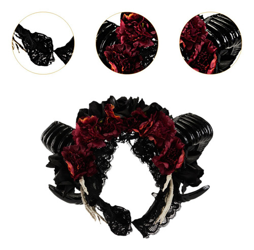 Diadema De Cuerno De Oveja, Tocado Ligero Con Diseño