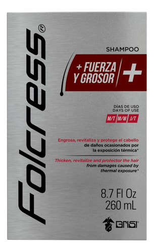 Folcress Shampoo Fuerza Y Grosor Para Hombre 260 Ml