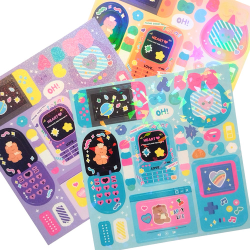 Pack Deco Para Photocards Stickers + Toploader + Sleeves Pack Verde Con Pinza Recta