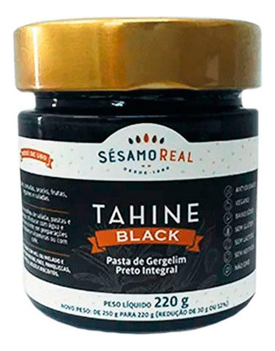 Pasta De Gergelim Preto Black Tahine Sésamo Real 220g