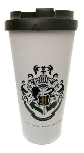 Copo Para Viagem Com Tampa Hogwarts Alumni 500ml Cor Branco