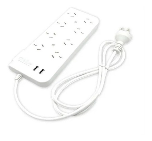 Zapatilla Prolongador Usb Doble 2.4a 8 Tomas 1.5 Mts Tbcin