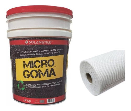 Microgoma 22 Sellador Kg Gris + Malla 1x25 Mtrs 5x5 90gr