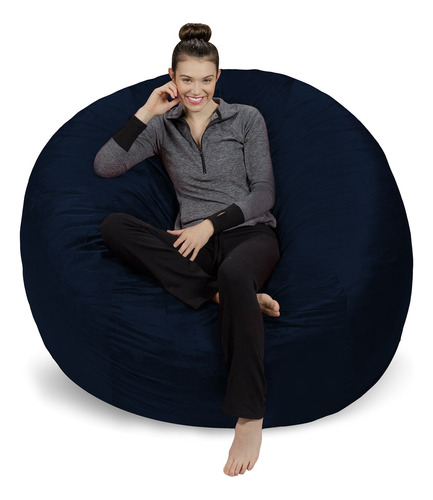 Sofa Sack - Puff Gigante De 6 Pies, Microfibra, Marino