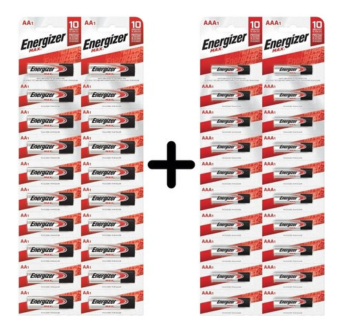 Pilas Alcalinas Energizer Max 20 Aa Doble A+ 20 Aaa Triple A