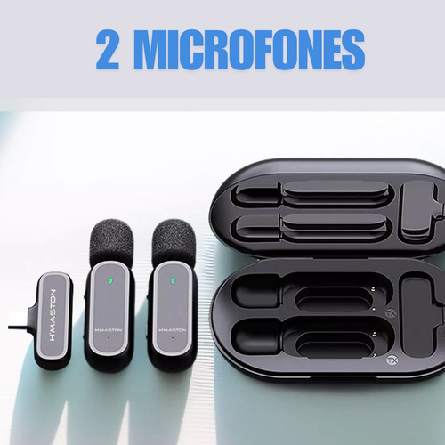 Kit 2 Microfone Lapela Duplo Anti Ruído Profissional Tipo C