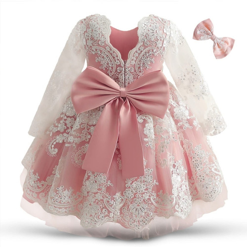 Vestido Nnjxd De Encaje Con Flores Para Niñas