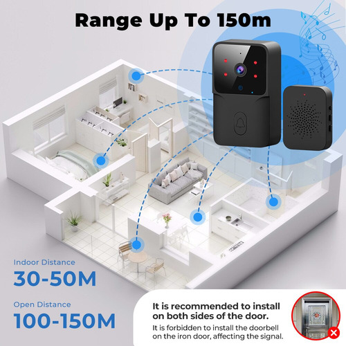 Timbre Wifi Cámara Inalámbrica A Pilas Para El Hogar