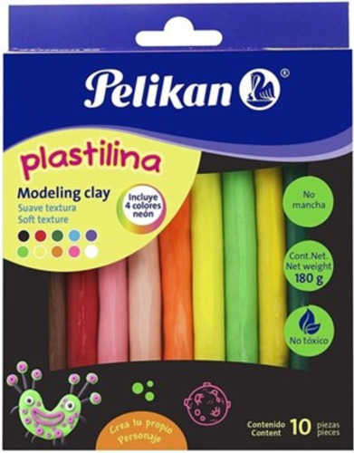 Imagen 2 de 4 de Combo X3 Pack De Plastilina Pelikan Pastel + Fluo + Clasica