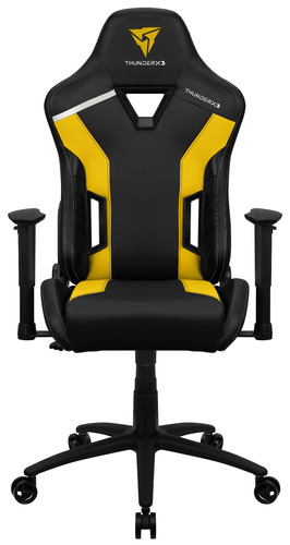 Cadeira ThunderX3 TC3 gamer ergonômica  bumblebee yellow com estofado de couro sintético