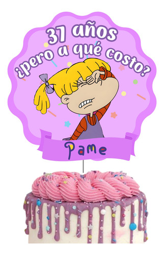 Cake Topper Rugrats Angélica 2 Torta Digital Personalizado