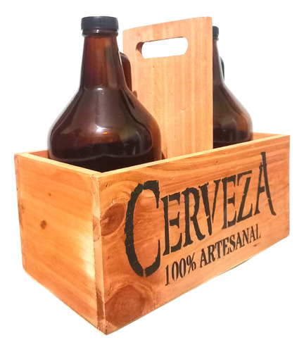 Porta Botella Cerveza Growler X2 Botellones 1.9l Ambar