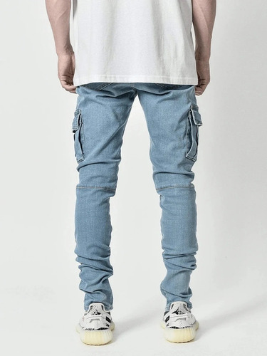 Jeans Ajustados Hombres Con Bolsillos Talones Bajos