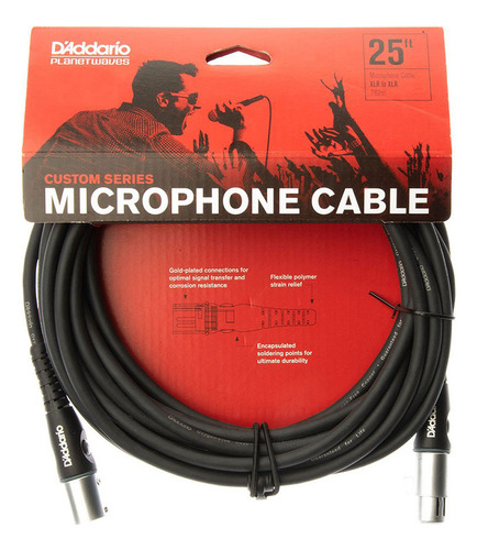 Cable Micrófono Xlr 7,6 Mts. Pw-m-25 Daddario