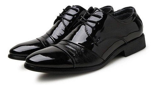 Imagen 3 de 5 de Zapatos De Cuero Zapatos De Vestir Caballero Hombre Cuadrado