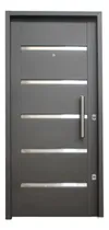 Comprar Puerta Inyectada Chapa 18 Con Barral Y Apliques De Acero Gris Oscuro