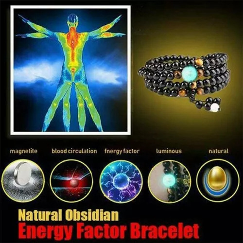 Pulsera De Obsidiana Vintage 108,cuerdas De Cuentas De Buda