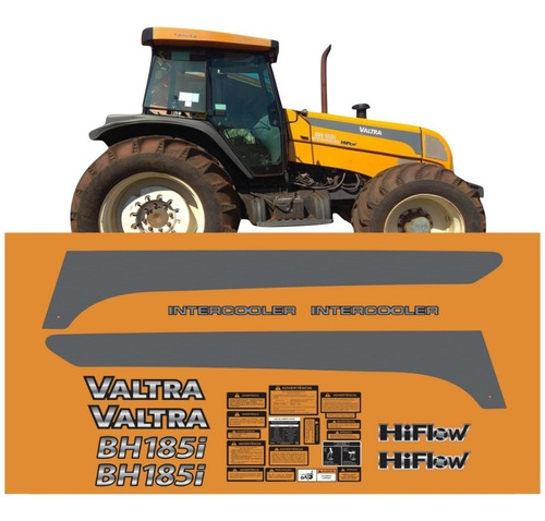 Kit Adesivo Compatível Trator Valtra Bh185i Intercooler