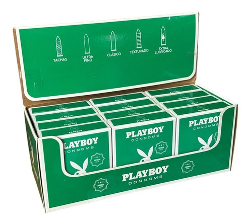 Preservativo Condón Extra Lubricado Playboy 36 Unidades 12x3