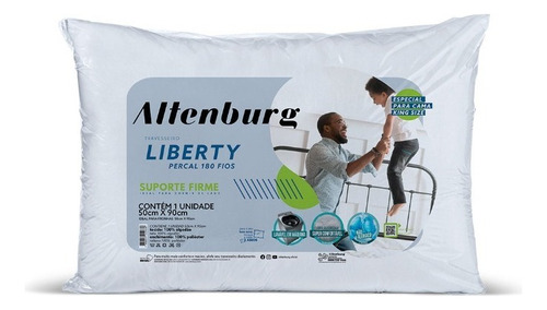 Travesseiro Altenburg Liberty Suporte Médio 180 Fios 50x70 Cor Branco