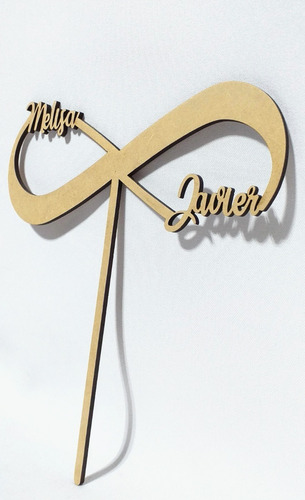 Imagen 3 de 6 de Topper Cake Infinito Casamiento - Mdf / Fibrofacil