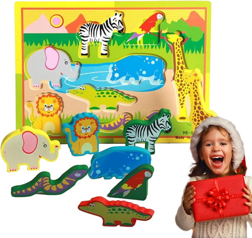 Puzzle Encaje Rompecabeza Juguete De Madera Didáctico 3 Set