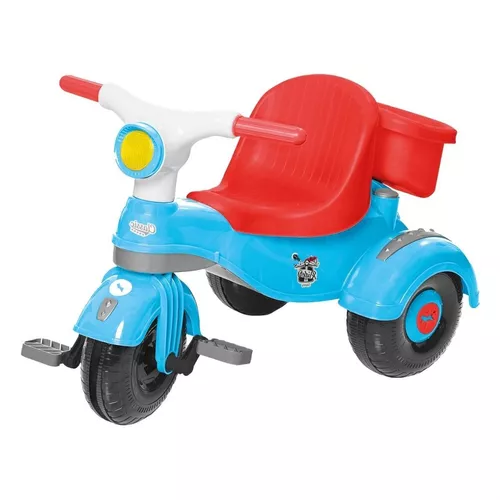 Triciclo Infantil - Passeio e Pedal - Velocita Classic - Azul - Calesita